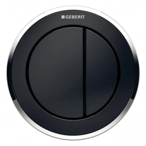 Geberit Type 10 Pneumatic Dual Flush Plate Button for Concealed Cistern - Black / Gloss Chrome