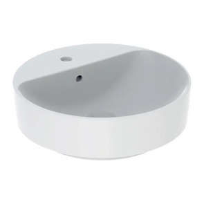 Geberit VariForm Lay-On Round Countertop Basin 450mm Wide - 1 Tap Hole