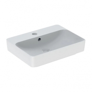 Geberit VariForm Lay-On Rectangular Countertop Basin 600mm Wide - 1 Tap Hole