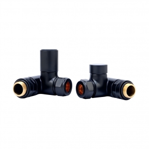 Heatwave Dual Fuel Black Manual Corner Radiator Valve Set | Product Image