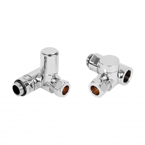 Heatwave Dual Fuel Chrome Manual Corner Radiator Valve Set