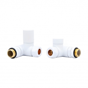 Heatwave Dual Fuel White Manual Corner Radiator Valve Set
