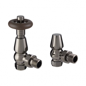 Heatwave Manor Black Nickel Angled Thermostatic Radiator Valve Set