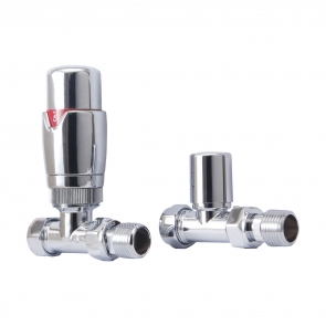 Heatwave Prime Chrome Straight Thermostatic Radiator Valve Set