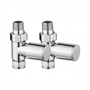 Heatwave Round Chrome Straight Radiator Valves Pair