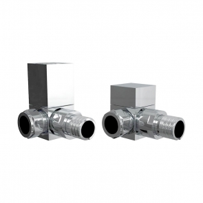 Heatwave Square Chrome Corner Radiator Valves Pair