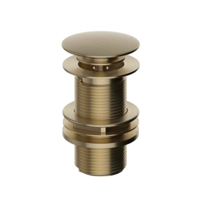 Heritage Push Button Unslotted Basin Waste - Brushed Brass | Product Image