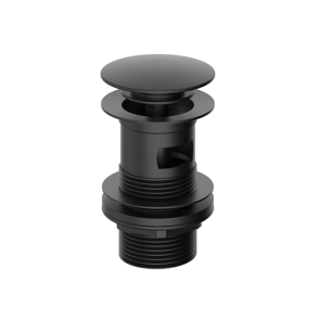 Heritage Push Button Slotted Basin Waste - Matt Black | Product Image