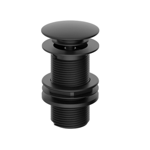 Heritage Push Button Unslotted Basin Waste - Matt Black | Product Image