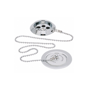 Heritage Bath Waste with Overflow Porcelain Plug and Ball Chain - Chrome | Product Image