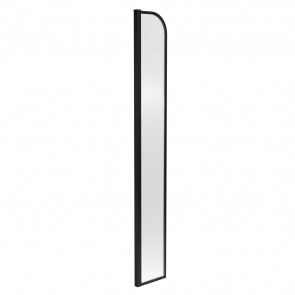 Hudson Reed Arched Wet Room Return Panel 1560mm High x 230mm Wide 8mm Glass - Matt Black