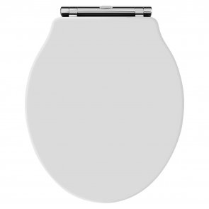 Hudson Reed Chancery Soft Close Toilet Seat Chrome Hinges - White
