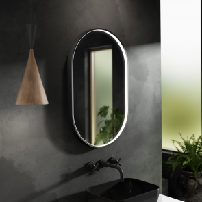 Hudson Reed Columba Black Inset Framed LED Touch Sensor Bathroom Mirror 800mm H x 500mm W | Product Image