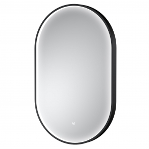 Hudson Reed Columba Black Inset Framed LED Touch Sensor Bathroom Mirror 800mm H x 500mm W | Product Image
