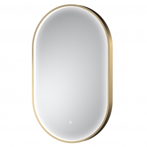 Hudson Reed Columba Brushed Brass Inset Framed LED Touch Sensor Bathroom Mirror 800mm H x 500mm W | Product Image