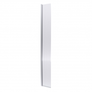 Hudson Reed Fluted Concealed Hinged Wet Room Return Panel with Support Bar 300mm Wide - Polished Chrome