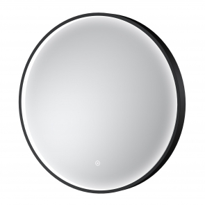 Hudson Reed Mensa Black Inset Framed LED Touch Sensor Bathroom Mirror 600mm H x 600mm W | Product Image