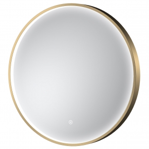 Hudson Reed Mensa Brushed Brass Inset Framed LED Touch Sensor Bathroom Mirror 600mm H x 600mm W | Product Image
