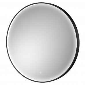 Hudson Reed Mensa Black Inset Framed LED Touch Sensor Bathroom Mirror 800mm H x 800mm W | Product Image