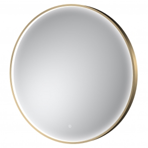 Hudson Reed Mensa Brushed Brass Inset Framed LED Touch Sensor Bathroom Mirror 800mm H x 800mm W | Product Image