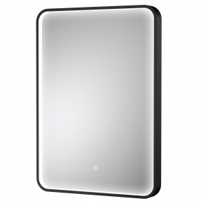 Hudson Reed Pictor Black Inset Framed LED Touch Sensor Bathroom Mirror 700mm H x 500mm W | Product Image