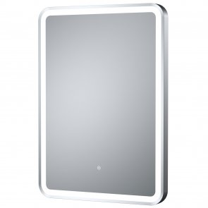 Hudson Reed Silver Framed Bathroom Mirror with Touch Sensor 700mm H x 500mm W | Product Image