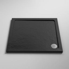 Nuie Pearlstone Grey Slate Effect Square Shower Tray 900mm x 900mm | Product Image