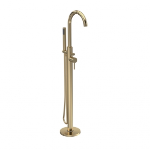 Hudson Reed Tec Single Lever Elite Mono Bath Shower Mixer Tap Freestanding - Brushed Brass | Product Image