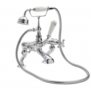 Hudson Reed Topaz Dome Pillar Mounted Bath Shower Mixer Tap - Chrome