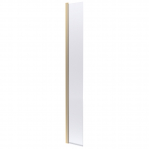Hudson Reed Concealed Hinged Wet Room Return Panel with Support Bar 300mm Wide 8mm Glass - Brushed Brass