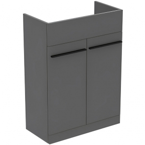 Ideal Standard I.Life A Semi-Countertop 2-Door Vanity Unit 600mm Wide - Matt Quartz Grey