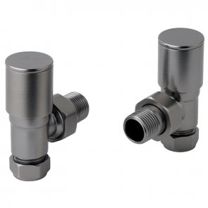 JTP Angled Radiator Valve Pair Pack - Brushed Black