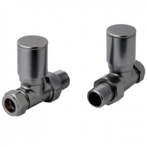 JTP Straight Radiator Valve Pair Pack - Brushed Black