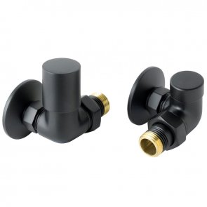JTP Vos Corner Radiator Valve Pair Pack - Matt Black
