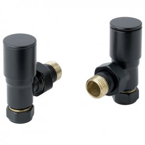 JTP Angled Radiator Valve Pair Pack - Matt Black