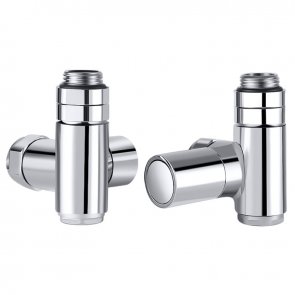 JTP Corner Dual Fuel Radiator Valves Pair Pack - Chrome