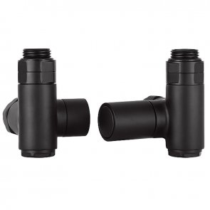 JTP Corner Dual Fuel Radiator Valves Pair Pack - Matt Black