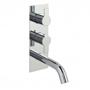 JTP Amore Thermostatic Concealed 2 Outlets Shower Valve with Attached Spout - Chrome