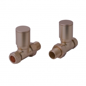 JTP Straight Radiator Valve Pair Pack - Brushed Bronze