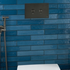 JTP Metal Pneumatic Dual Flush Plate - Brushed Black | Product Image