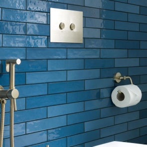 JTP Metal Pneumatic Dual Flush Plate - Brushed Brass | Product Image