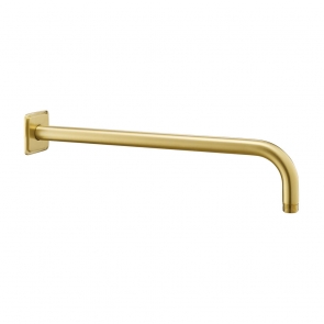 JTP Grosvenor Round Wall Mounted Shower Arm 400mm Length - Brushed Brass