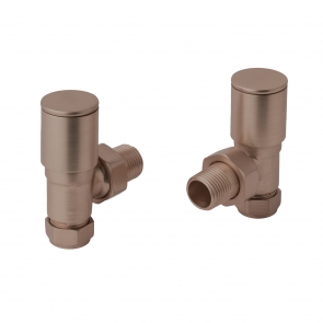 JTP Angled Radiator Valve Pair Pack - Brushed Bronze