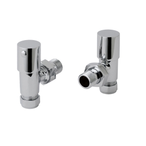 JTP Round Angled Radiator Valves 15mm Pair - Chrome | Product Image