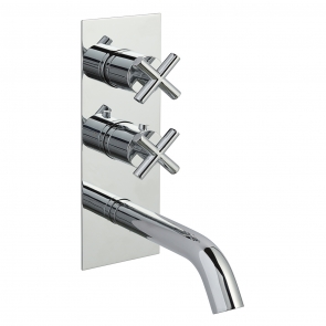 JTP Solex Thermostatic Concealed 2 Outlets Shower Valve with Attached Spout - Chrome