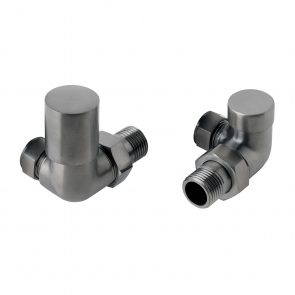 JTP Vos Corner Radiator Valve Pair Pack - Brushed Black