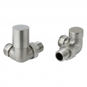 JTP Vos Corner Radiator Valves Pair Pack - Inox
