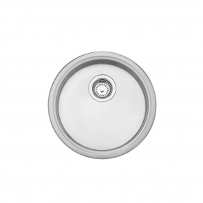 Leisure Round Inset 1.0 Bowl Stainless Steel Drainer for Kitchen Sink with Waste Kit 450mm L x 450mm W - Satin