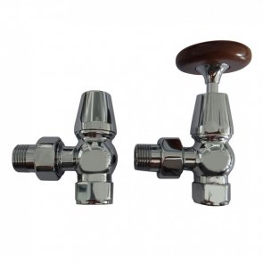 Prestige Traditional Angled Radiator Valves Pair Chrome