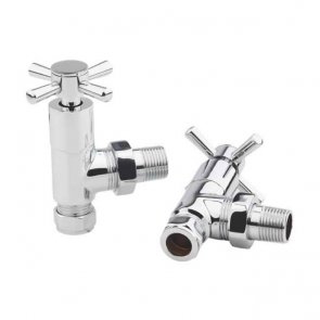 Prestige Times Crosshead Radiator Angled Valve Pair - Chrome